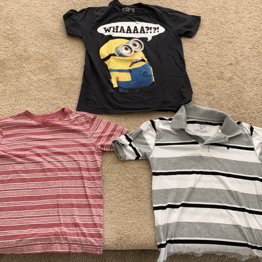 3 Boys’ shirts ( minion, polo  and tee )
